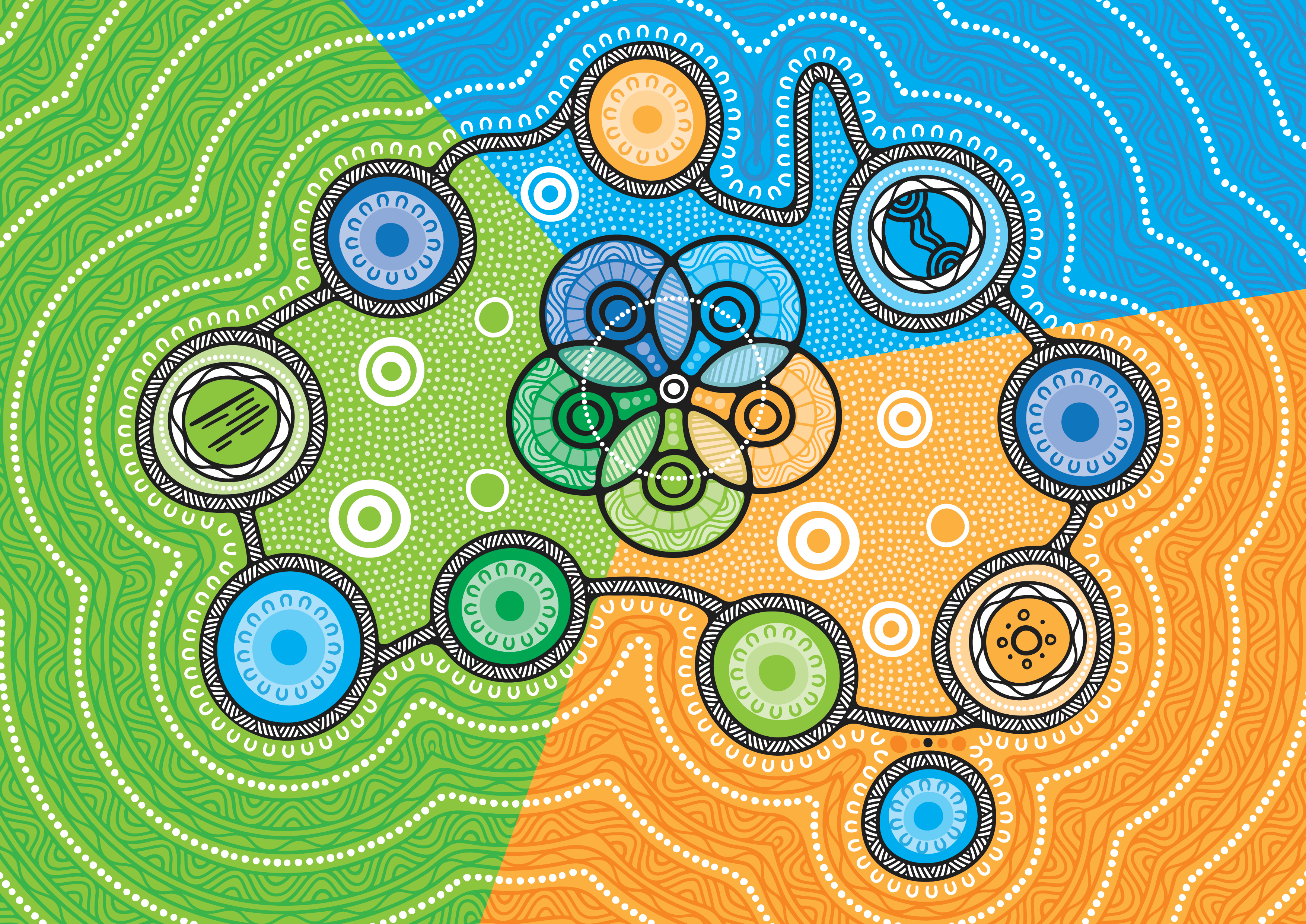 The story of energy - An artwork is by Ngarrindjeri artist, Jordan Lovegrove