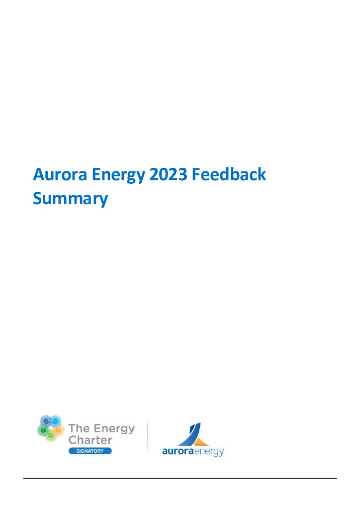 Aurora Energy Feedback Summary 2022-23