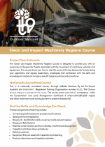 Clean and Inspect Machinery Hygiene Course Clean and Inspect Machinery Hygiene Course