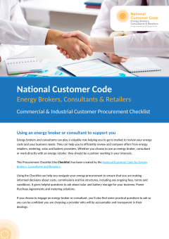 Commercial & Industrial Customer Procurement Checklist