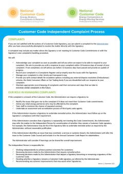 Customer Code Complaints Process